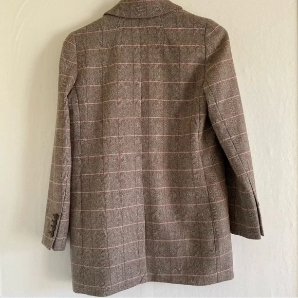 Madewell Larsen Blazer in Brown Plaid Size XXS